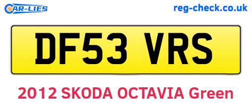 DF53VRS are the vehicle registration plates.