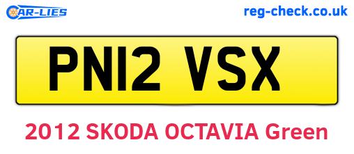 PN12VSX are the vehicle registration plates.