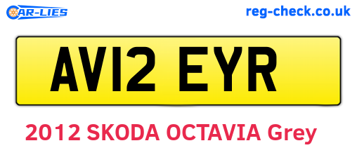 AV12EYR are the vehicle registration plates.