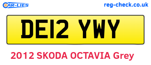 DE12YWY are the vehicle registration plates.