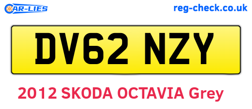 DV62NZY are the vehicle registration plates.