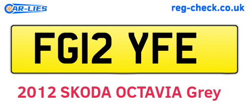 FG12YFE are the vehicle registration plates.