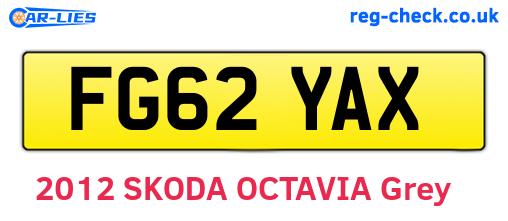 FG62YAX are the vehicle registration plates.
