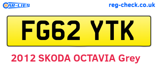 FG62YTK are the vehicle registration plates.