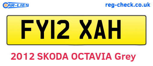 FY12XAH are the vehicle registration plates.