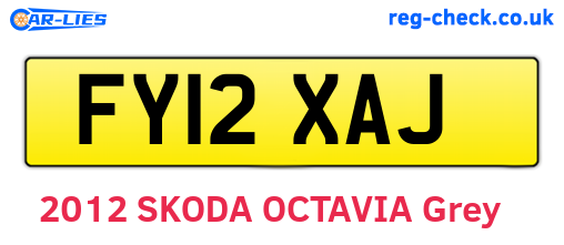FY12XAJ are the vehicle registration plates.