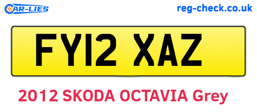 FY12XAZ are the vehicle registration plates.