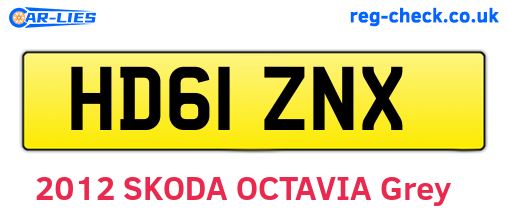 HD61ZNX are the vehicle registration plates.