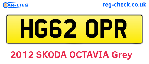 HG62OPR are the vehicle registration plates.