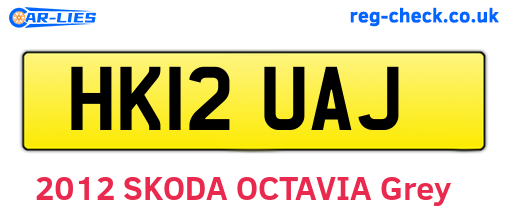 HK12UAJ are the vehicle registration plates.
