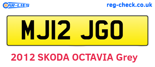 MJ12JGO are the vehicle registration plates.
