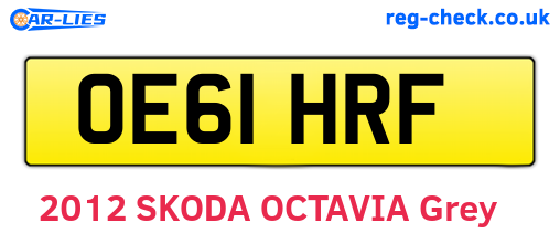 OE61HRF are the vehicle registration plates.