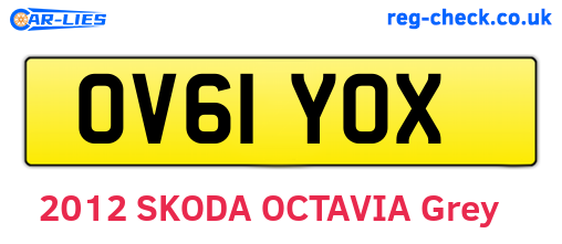 OV61YOX are the vehicle registration plates.