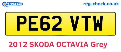 PE62VTW are the vehicle registration plates.