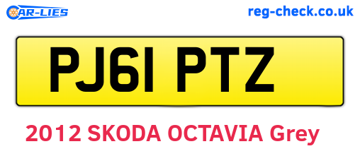 PJ61PTZ are the vehicle registration plates.