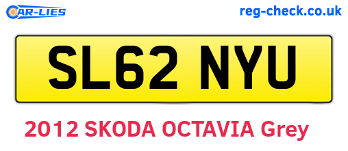 SL62NYU are the vehicle registration plates.