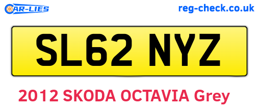 SL62NYZ are the vehicle registration plates.