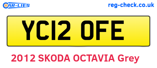 YC12OFE are the vehicle registration plates.