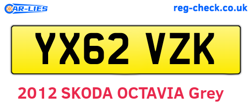 YX62VZK are the vehicle registration plates.