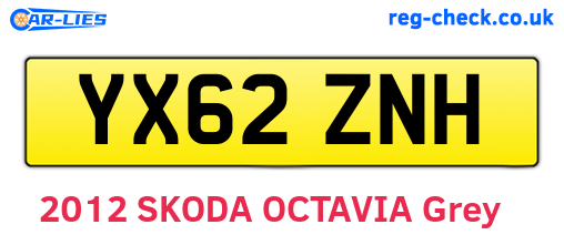 YX62ZNH are the vehicle registration plates.