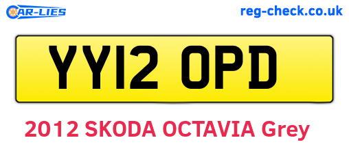 YY12OPD are the vehicle registration plates.