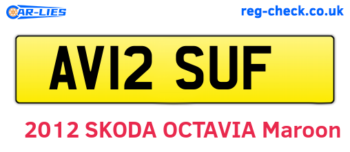 AV12SUF are the vehicle registration plates.