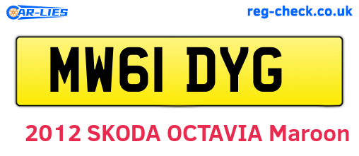 MW61DYG are the vehicle registration plates.