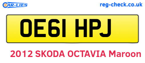 OE61HPJ are the vehicle registration plates.