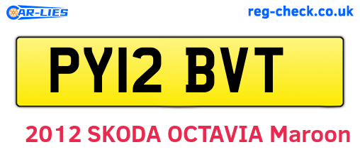 PY12BVT are the vehicle registration plates.