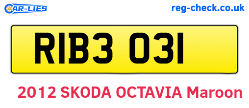 RIB3031 are the vehicle registration plates.