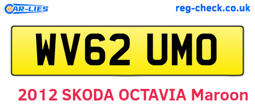 WV62UMO are the vehicle registration plates.