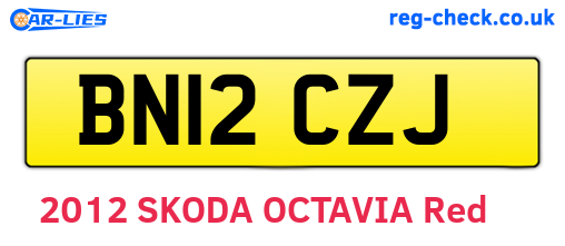 BN12CZJ are the vehicle registration plates.