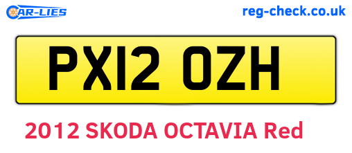 PX12OZH are the vehicle registration plates.