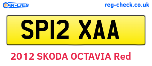 SP12XAA are the vehicle registration plates.