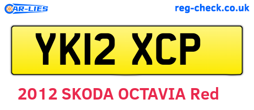 YK12XCP are the vehicle registration plates.