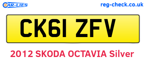 CK61ZFV are the vehicle registration plates.