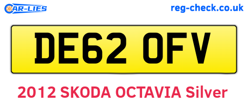 DE62OFV are the vehicle registration plates.