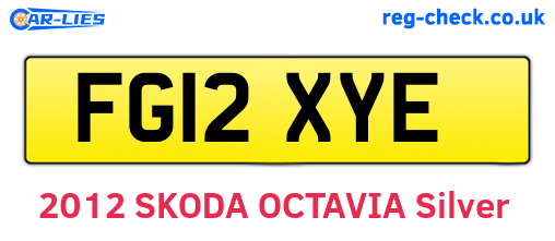 FG12XYE are the vehicle registration plates.
