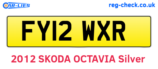 FY12WXR are the vehicle registration plates.