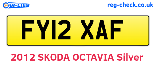 FY12XAF are the vehicle registration plates.