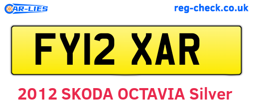 FY12XAR are the vehicle registration plates.