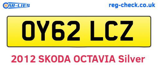 OY62LCZ are the vehicle registration plates.