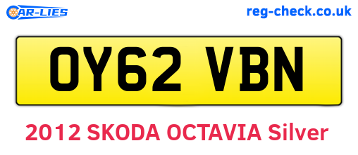 OY62VBN are the vehicle registration plates.