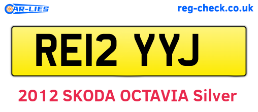 RE12YYJ are the vehicle registration plates.