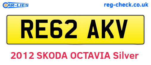 RE62AKV are the vehicle registration plates.