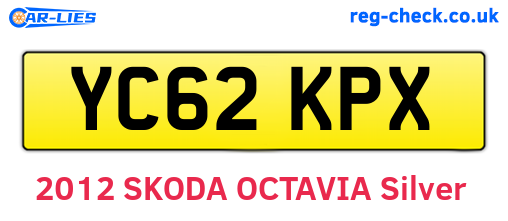 YC62KPX are the vehicle registration plates.