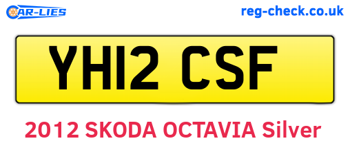 YH12CSF are the vehicle registration plates.