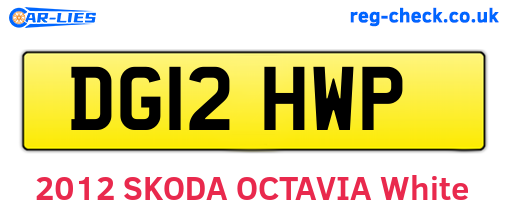 DG12HWP are the vehicle registration plates.