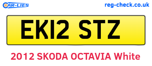 EK12STZ are the vehicle registration plates.