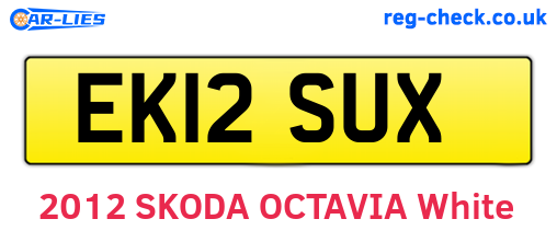 EK12SUX are the vehicle registration plates.